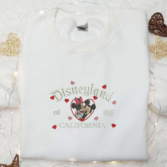 Mickeyloveland Embroidered Shirt Disney Characters Embroidered Shirt Valentines Day Embroidered Shirt