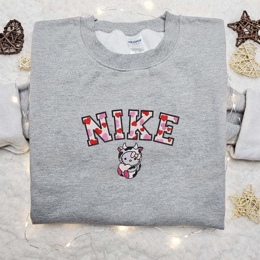 Milk Cow Hello Kitty Embroidered Shirt , Best Gift For Lover
