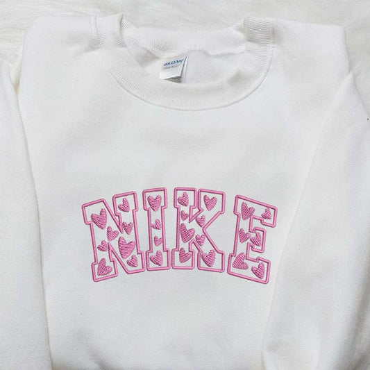 Nike x Love Pattern Embroidered Shirt Nike Inspired Embroidered Shirt Best Valentines Day Gift Ideas 1