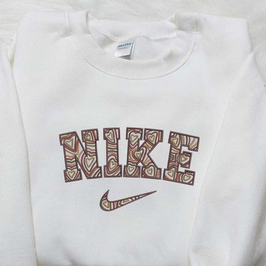 Nike x Love Pattern Embroidered Shirt Nike Inspired Embroidered Shirt Best Valentines Day Gift Ideas