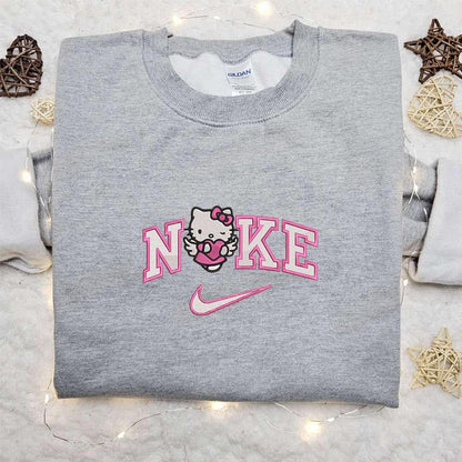 Nike x Hello Kitty Angel With Pink Heart Embroidered Shirt Valentines Day Embroidered Hoodie Best Gift Ideas