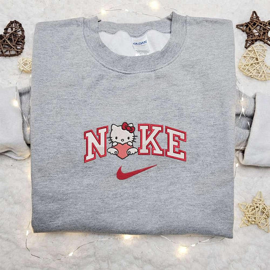 Nike x Hello Kitty Heart Wings Embroidered Shirt Cartoon Embroidered Hoodie Best Valentines Day Gift Ideas
