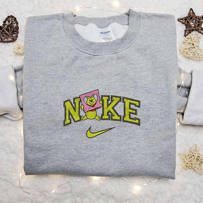 Winnie The Pooh Heart Paper x Nike Embroidered Shirt Valentines Day Embroidered Hoodie Best Holiday Gift Ideas