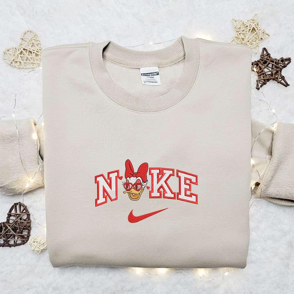 Nike x Valentines Day Daisy Head Embroidered Sweatshirt Disney Characters Embroidered Shirt Valentine Embroidered Hoodie