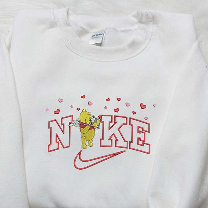 Winnie The Pooh Cupid x Nike Embroidered Sweatshirt Winnie The Pooh Disney Embroidered Sweatshirt Nike Inspired Embroidered Shirt