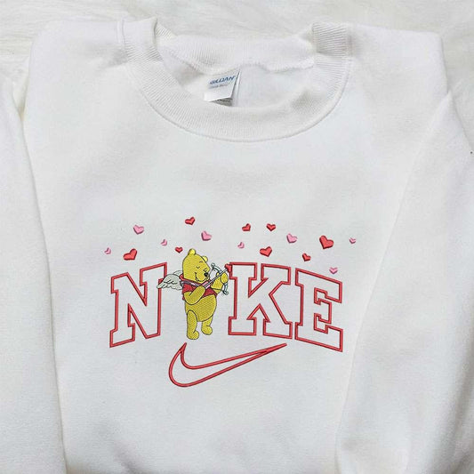Winnie The Pooh Cupid x Nike Embroidered Sweatshirt Winnie The Pooh Disney Embroidered Sweatshirt Nike Inspired Embroidered Shirt