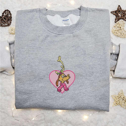 Max Dog Grinch Embroidered Shirt Christmas Embroidered Hoodie Best Gifts For Family