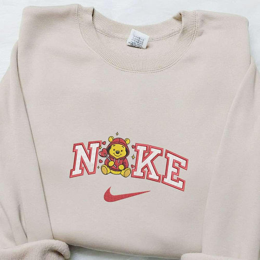 Nike x Winnie The Pooh Heart Lollipop Embroidered Shirt Disney Characters Embroidered Hoodie Best Valentines Day Gift Ideas