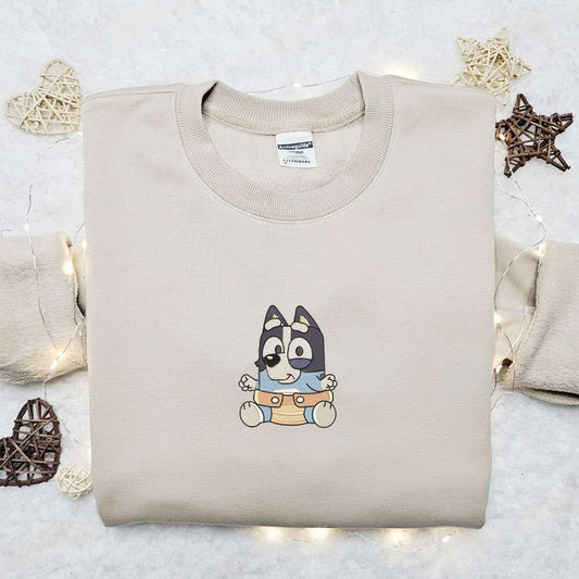 Baby Bluey Embroidered Shirt Cartoon Embroidered Hoodie Best Gift Idea