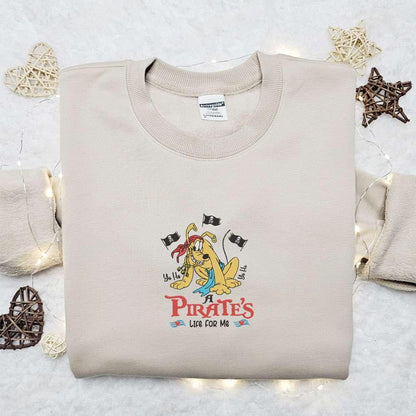 A Pirates Life For Me Pluto Embroidered Shirt Disney Characters Embroidered Shirt Best Gift Ideas