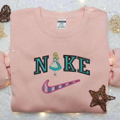 Alice x Nike Embroidered Shirt Alice in Wonderland Disney Embroidered Shirt Nike Inspired Embroidered Shirt