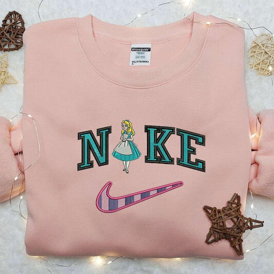 Alice x Nike Embroidered Shirt Alice in Wonderland Disney Embroidered Shirt Nike Inspired Embroidered Shirt