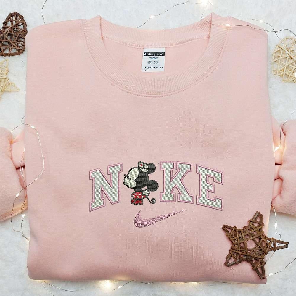 Baby Minnie x Nike Embroidered Shirt Disney Characters Embroidered Hoodie Nike Inspired Embroidered Sweatshirt