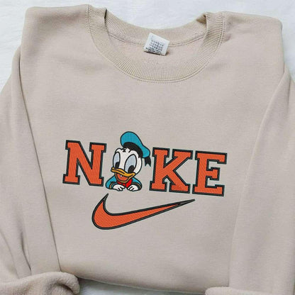 Baby Donald Duck x Nike Embroidered Sweatshirt Mickey Mouse Embroidered Shirt Nike Inspired Embroidered Shirt
