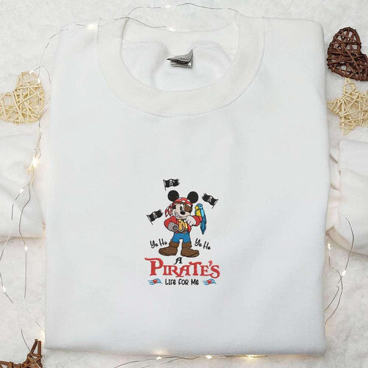 A Pirates Life For Me Mickey Embroidered Shirt Disney Characters Embroidered Shirt Best Gift Ideas