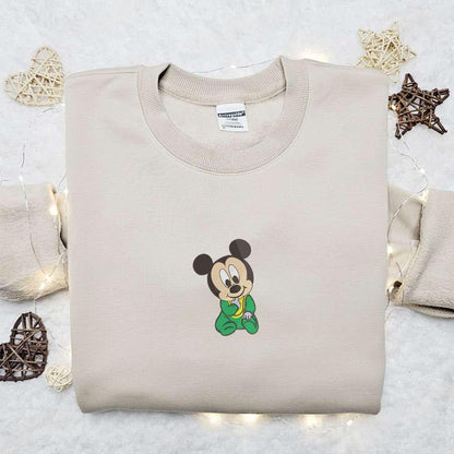 Baby Mickey Mouse Embroidered Shirt Disney Characters Embroidered Hoodie Best Gift Idea