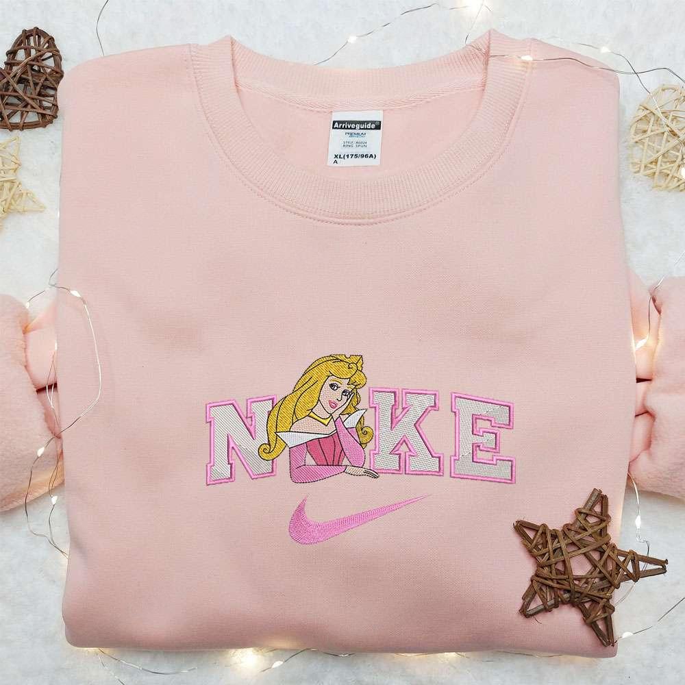 Aurora x Nike Embroidered Shirt Disney Princess Embroidered Hoodie Best Gift Ideas For Girls