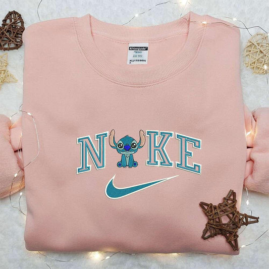 Baby Stitch x Nike Embroidered Sweatshirt Lilo and Stitch Embroidered Shirt Nike Inspired Embroidered Shirt