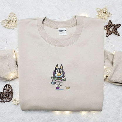Bandit Heeler Buzz Lightyear Embroidered Shirt Bluey Cartoon Embroidered Hoodie Disney Characters Embroidered T Shirt