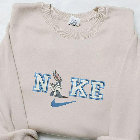 Bugs Bunny x Nike Cartoon Embroidered Sweatshirt Disney Characters Embroidered Hoodie Best Birthday Gift Ideas