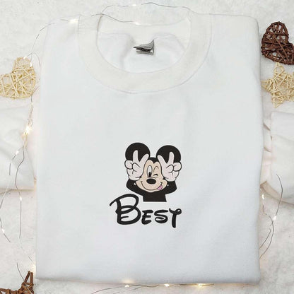 Best Friend Mickey Embroidered T shirt Disney Characters Embroidered T shirt Best Gift Ideas