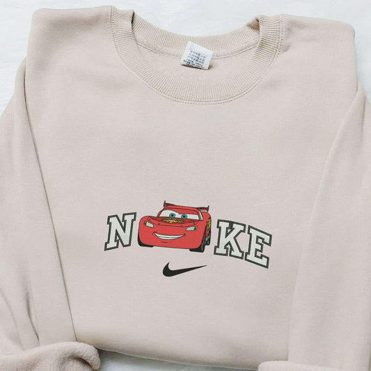 Cars Lightning McQueen x Nike Embroidered Hoodie Disney Pixar Cars Embroidered T shirt Nike Inspired Embroidered Sweatshirt