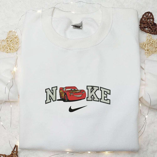 Cars Lightning McQueen x Nike Embroidered T shirt Disney Pixar Cars Embroidered Hoodie Nike Inspired Embroidered Sweatshirt