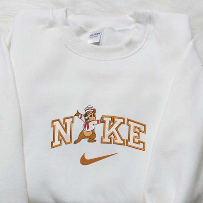 Chip Cruise x Nike Embroidered Shirt Chip And Dale Cartoon Embroidered Shirt Nike Inspired Embroidered Hoodie