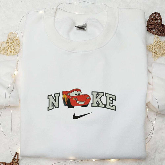 Cars Lightning McQueen x Nike Embroidered Shirt Disney Cars Embroidered Sweatshirt Nike Inspired Embroidered Hoodie