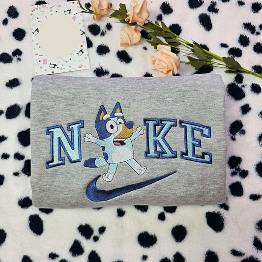 Bluey Jumping Cartoon Characters Embroidered Shirt  Best Gift Idea For Family