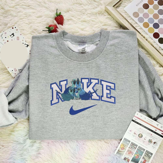 Blu And Jewel Family X Nike Embroidered Shirt Rio Cartoon Embroidered Sweatshirt