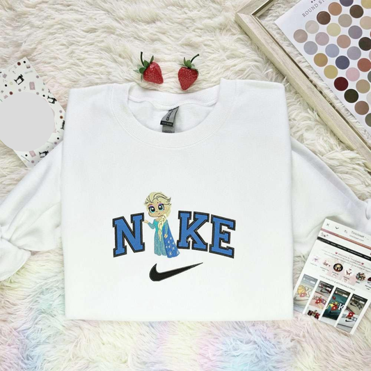 Chibi Elsa Frozen Disney Princess Embroidered Shirt Disney Characters Embroidered Hoodie