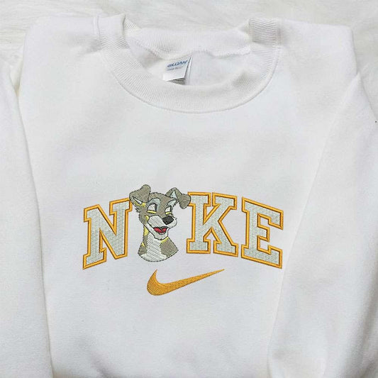Nike X Lady Dog Embroidered Shirt Lady And The Tramp Embroidered Shirt Nike X Cartoon Embroidered Shirt