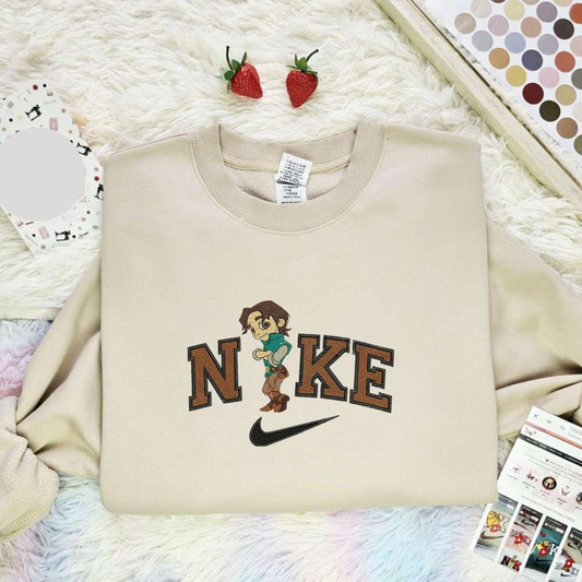 Flynn Rider Tangled Embroidered Shirt Disney Characters Embroidered Hoodie