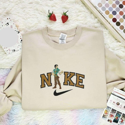 Flynn Rider From Tangled Embroidered Shirt Disney Characters Embroidered Hoodie