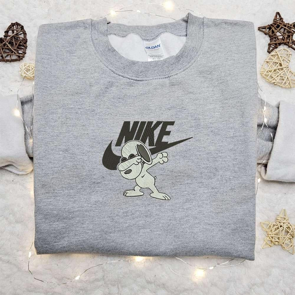 Snoopy Swag X Nike Cartoon Embroidered Hoodie Disney Characters Embroidered Shirt Best Gift Ideas For Family