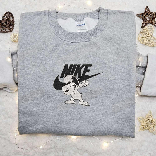 Snoopy Swag X Swoosh Cartoon Embroidered Sweatshirt Disney Characters Embroidered Shirt Best Gift Ideas For Family