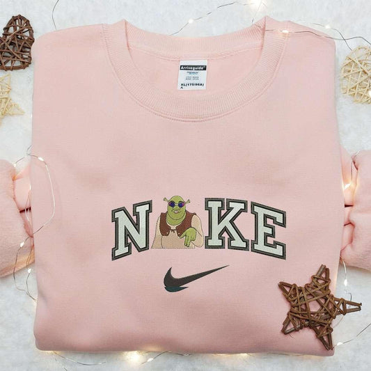 Shrek X Nike Embroidered Shirt Disney Characters Embroidered Sweatshirt Custom Embroidered Hoodie