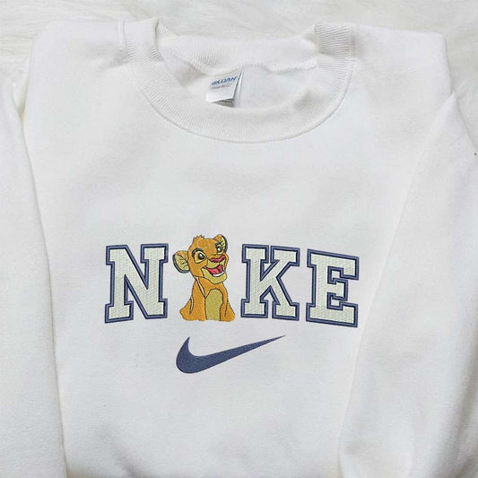 Simba X Nike Embroidered Sweatshirt The Lion King Disney Embroidered Shirt Nike Inspired Embroidered Shirt