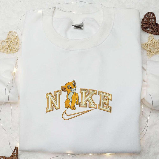 Simba X Nike Embroidered Shirt Disney The Lion King Embroidered Hoodie Best Gifts For Family
