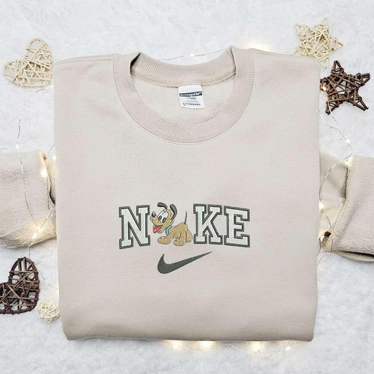 Pluto X Nike Cartoon Embroidered Sweatshirt Disney Character Embroidered Shirt Best Gift Ideas For Family