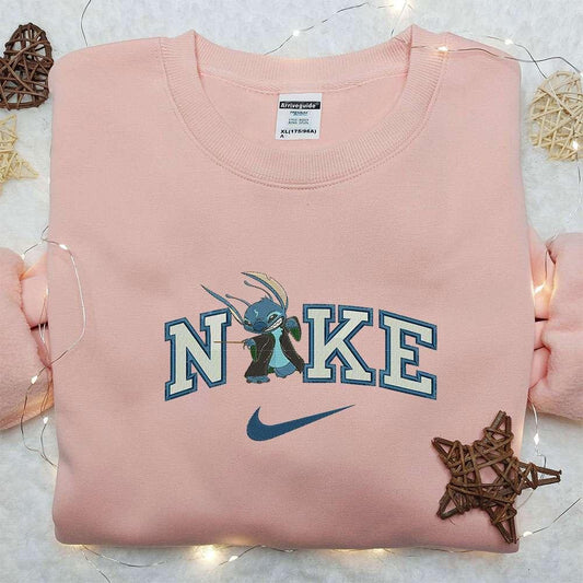 Slitherin Stitch X Nike Embroidered Sweatshirt Lilo And Stitch Embroidered Shirt Nike Inspired Embroidered Shirt