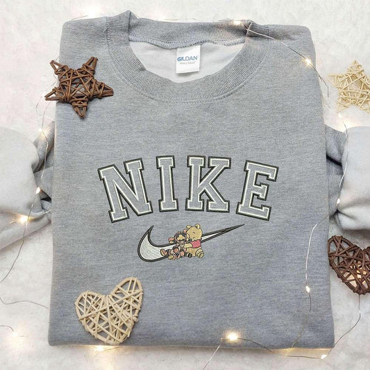 Nike X Winnie The Pooh And Tiger Embroidered Sweatshirt Winnie The Pooh Embroidered Sweatshirt Nike Inspired Embroidered Shirt 1