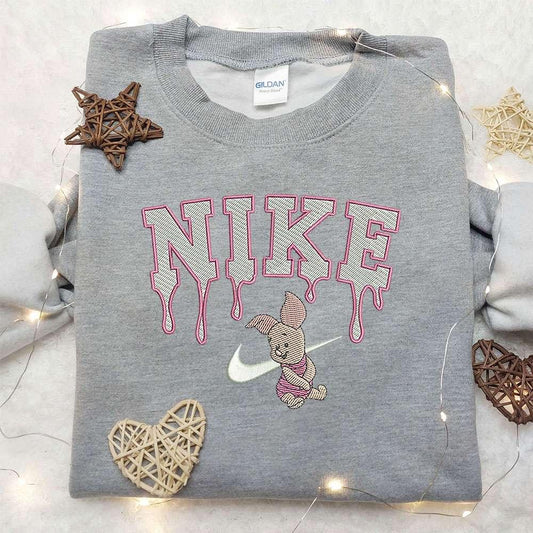 Piglet X Nike Embroidered Sweatshirt Winnie The Pooh Disney Embroidered Sweatshirt Nike Inspired Embroidered Shirt
