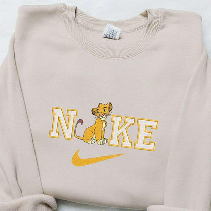 Simba X Nike Embroidered Sweatshirt Disney Characters Embroidered T Shirt Best Gift Ideas For Family