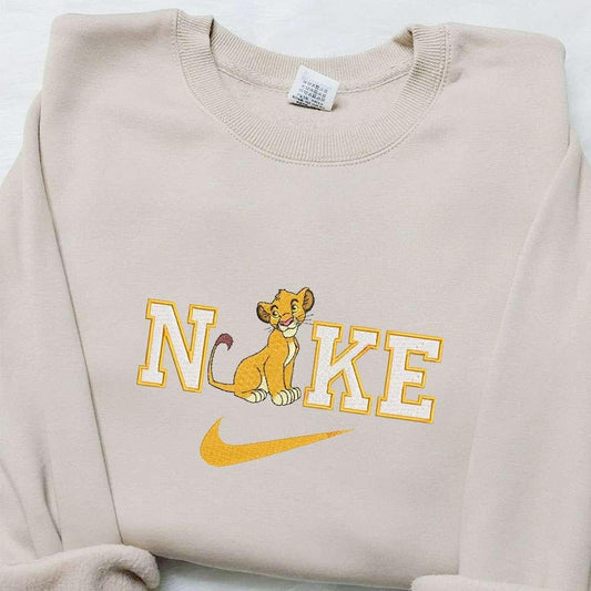 Simba X Nike Embroidered Sweatshirt Disney Characters Embroidered T Shirt Best Gift Ideas For Family