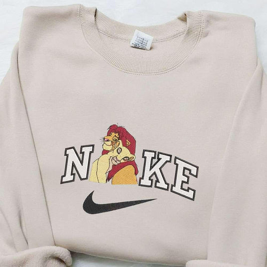 Simba And Nala X Nike Embroidered Sweatshirt Disney Characters Embroidered T Shirt Best Gift Ideas For Family