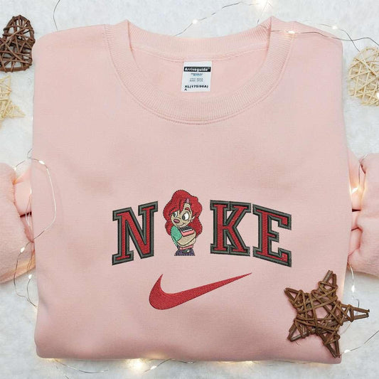 Roxanne X Nike Cartoon Embroidered Shirt Disney Characters Embroidered Sweatshirt Nike Inspired Embroidered Hoodie