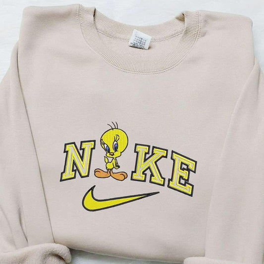 Nike X Tweety Cartoon Embroidered Sweatshirt Disney Characters Embroidered T Shirt Best Gift Ideas For Family