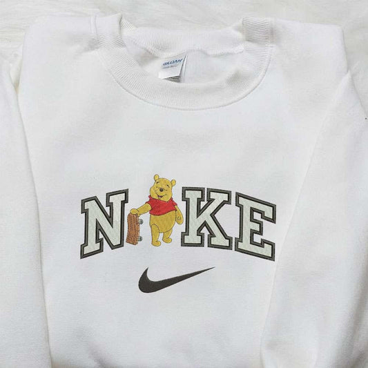 Skate Board Winnie The Pooh X Nike Embroidered Sweatshirt Winnie The Pooh Embroidered Sweatshirt Nike Inspired Embroidered Shirt